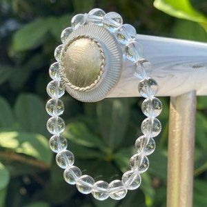 8mm Clear Quartz Chakra Stretch Bracelet